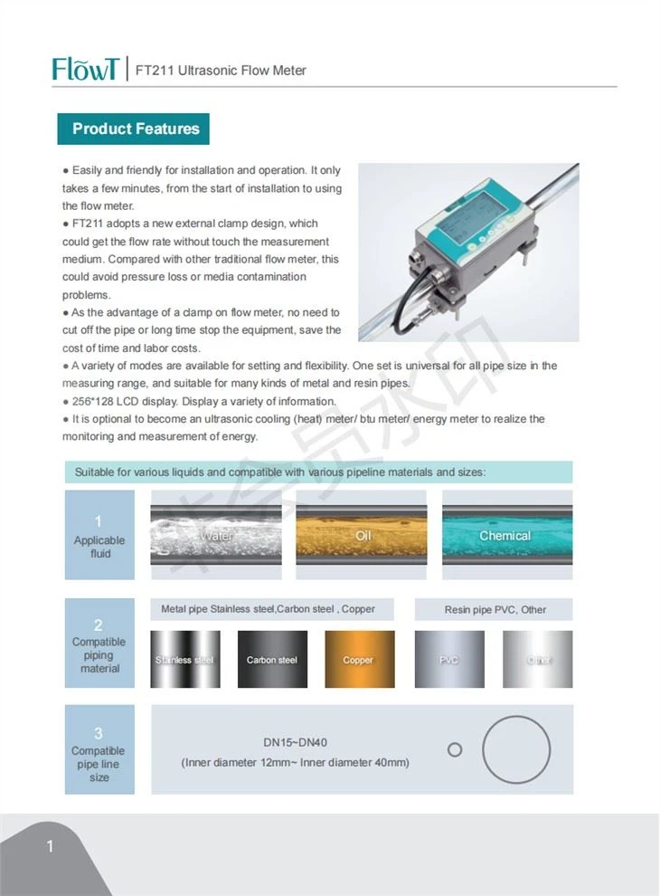 China Factory Low Flow Digital Micro Mini Ultrasonic Flow Meter For Irrigation